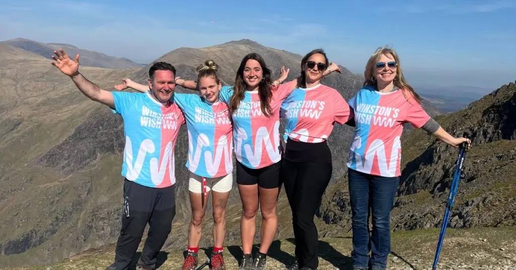 Matilda on the Three Peaks route. From left: Tom (stepdad), Matilda, Keturah (friend), Melody (mum), Daisy (step mum).