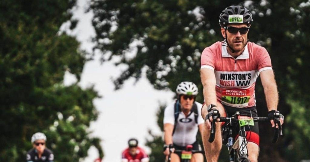Active supporter Russ during his London to Paris cycle challenge