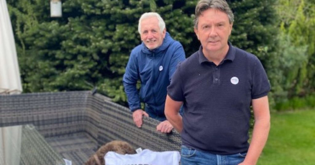 Barry and Alec as they prepare for their walk across Spain
