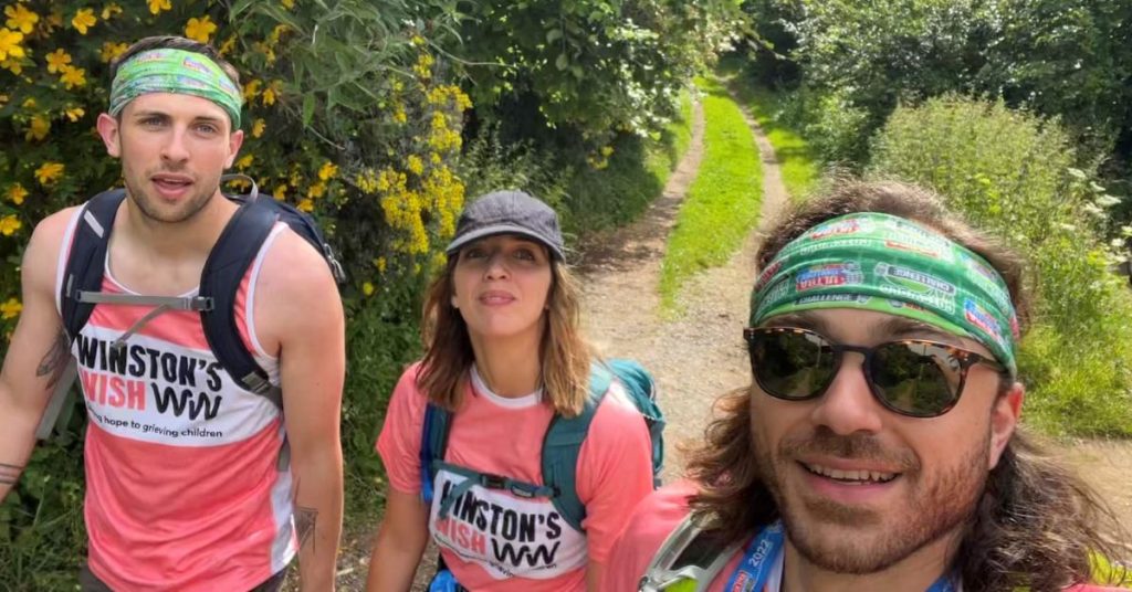 Winston's Wish fundraisers on their own walking challenge in the countryside