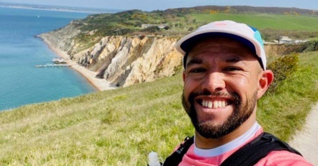 Edd's selfie during the Isle of Wight Ultra Challenge
