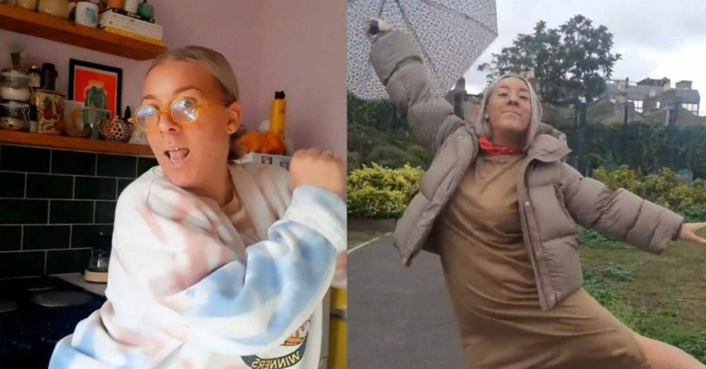 Phoebe posting mid-dance for the 30 days of disco challenge