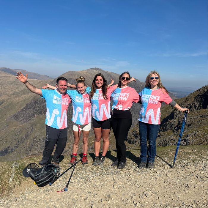 Matilda on the Three Peaks route. From left: Tom (stepdad), Matilda, Keturah (friend), Melody (mum), Daisy (step mum).